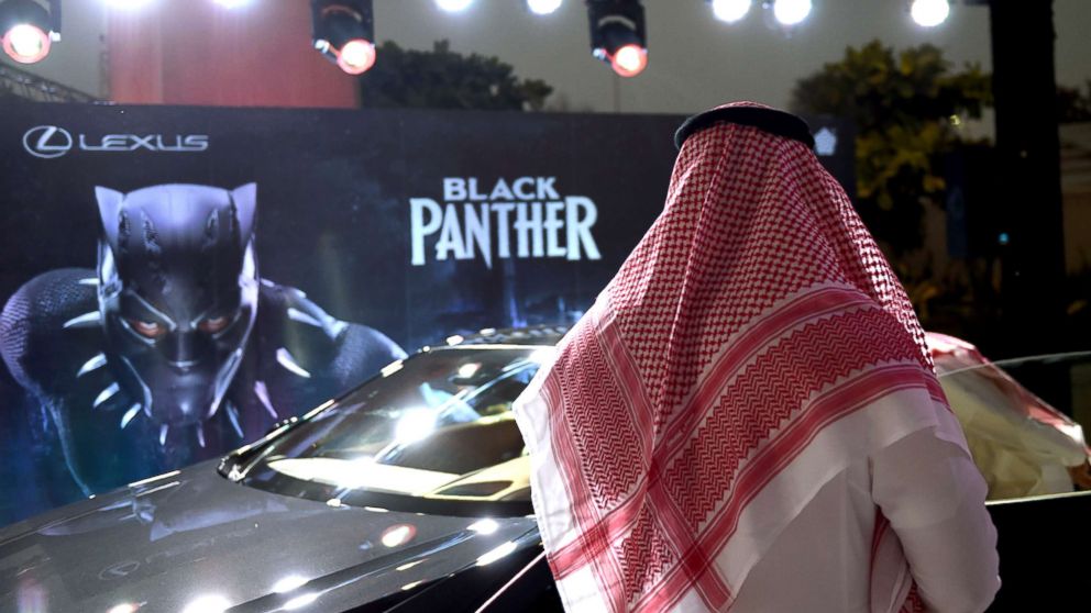 'This is a historic moment': 'Black Panther' breaks Saudi's 35-year cinema ban with men, women seated together