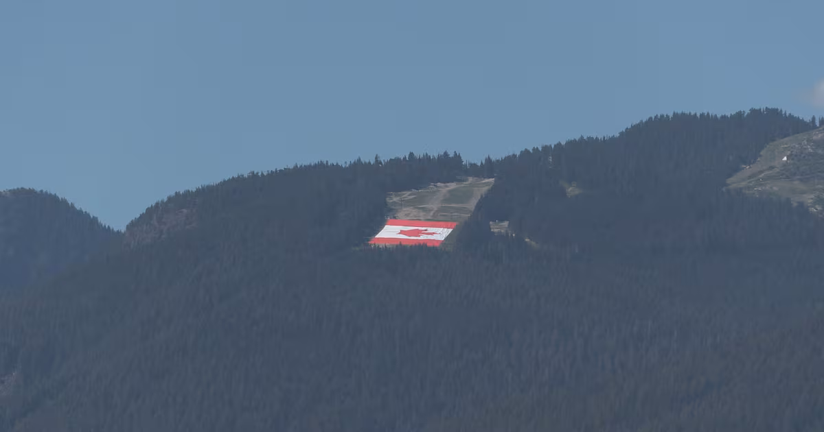 Giant Canadian flag on Grouse Mountain part of world record attempt