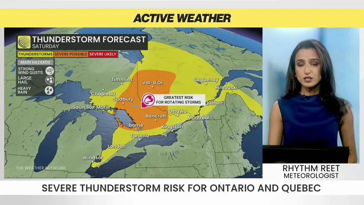 Weekend severe thunderstorm risk builds in Ontario