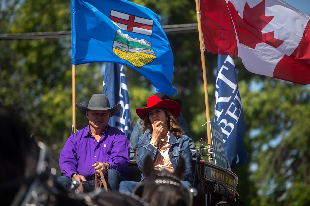 Canada, Alberta flags fly high in town parade