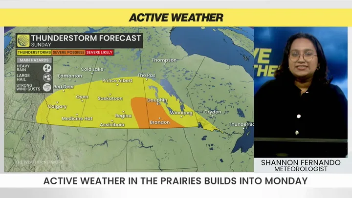 Active weather builds across Prairies with severe storm threat