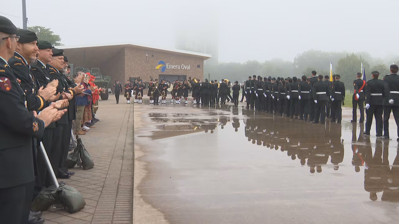 Historic division of Canadian Army honoured at sunset ceremony in Halifax