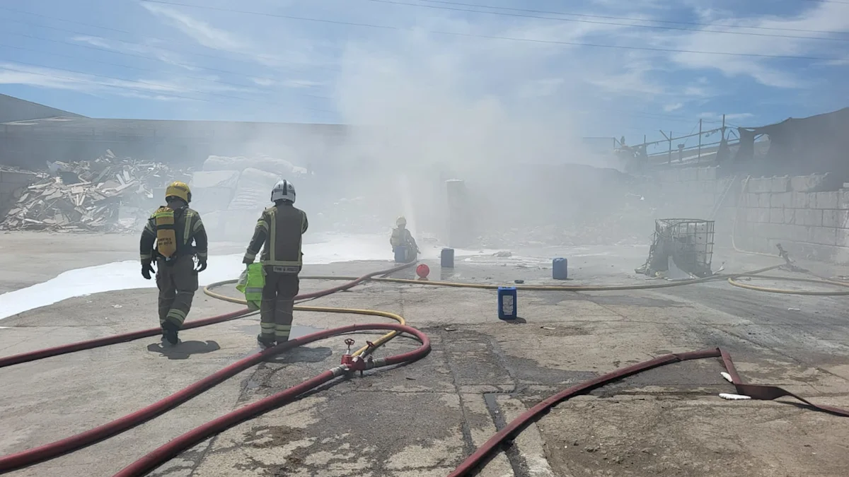 Firefighters tackle blaze at recycling centre