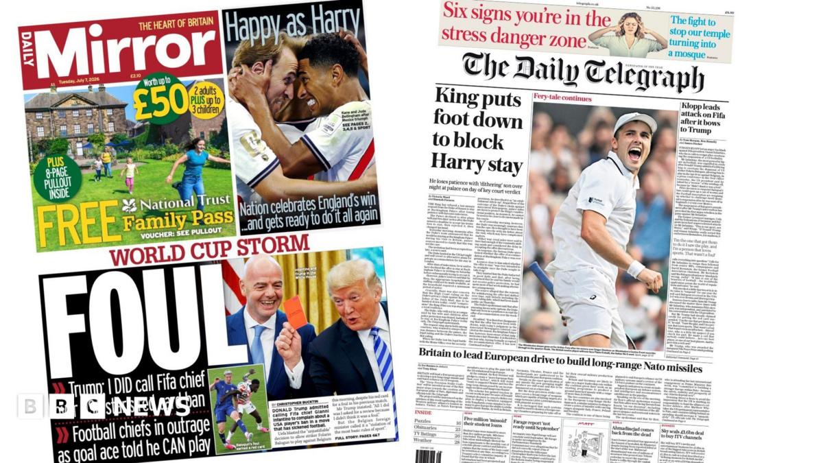 'World cup storm' and 'King puts foot down'
