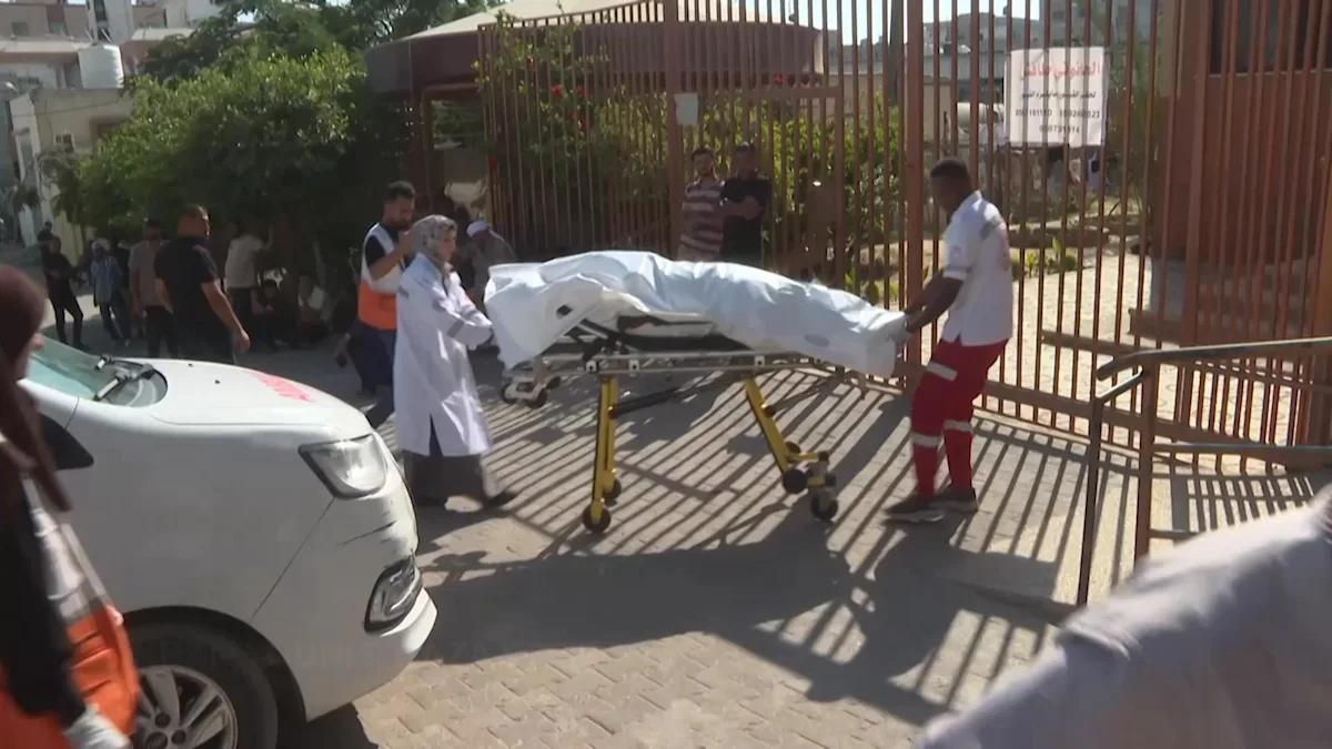 Bodies brought to Gaza morgue after deadly Israeli airstrikes