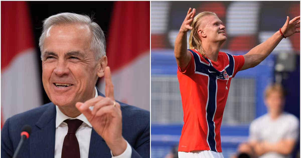 Carney makes playful pitch for Haaland to Norwegian PM