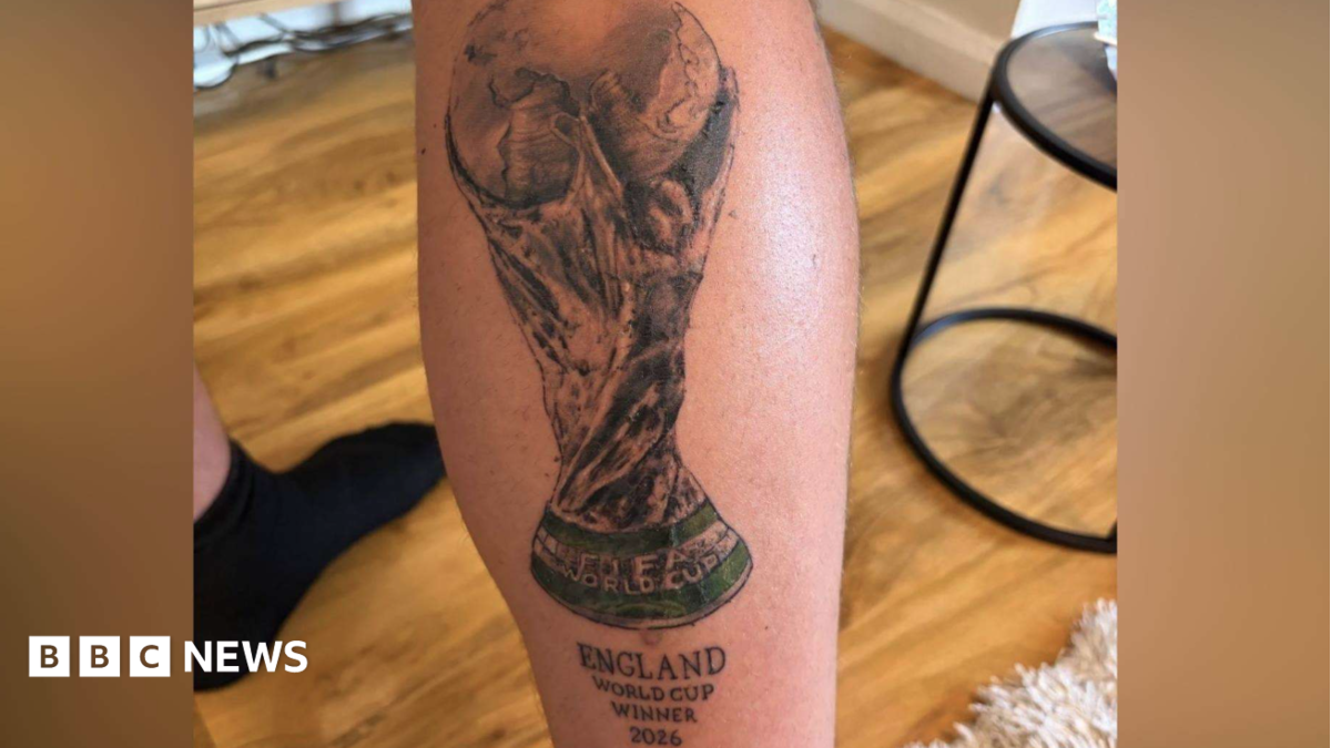Fan has huge £550 tattoo declaring England World Cup winners