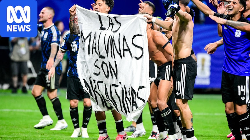UK urges FIFA to act after Argentine players hold up Falklands banner