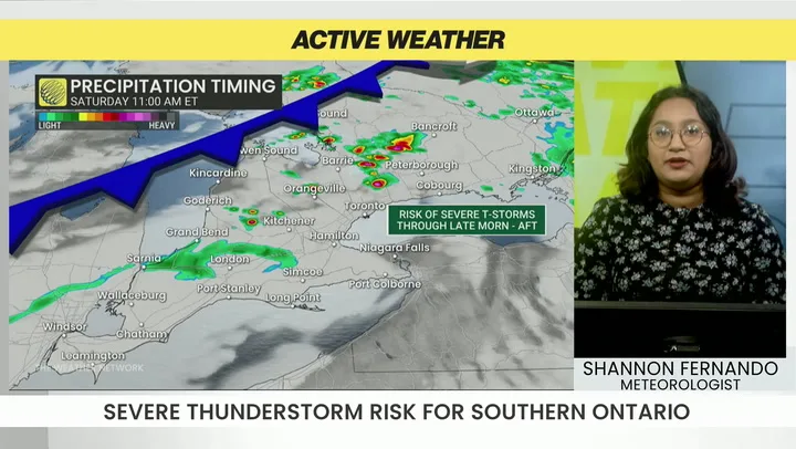 Severe thunderstorm and tornado risk for southern Ontario