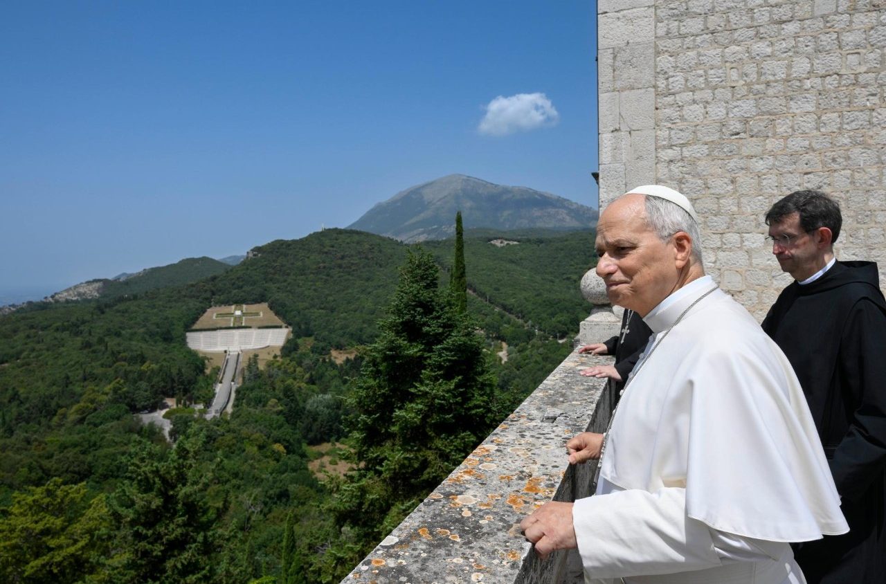Pope Leo prays for peace at Montecassino Abbey