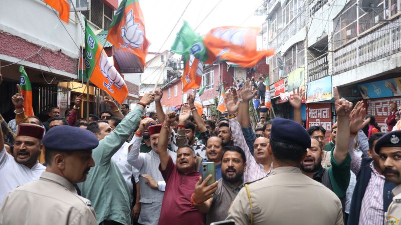 Congress stages protest outside BJP headquarters in Shimla; BJP calls it politics of anarchy