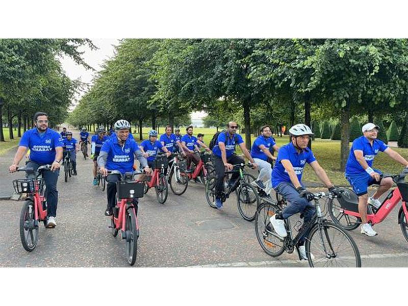 Union Sports Minister Mansukh Mandaviya leads Cheer for Bharat cycling initiative with Indian diaspora in Glasgow
