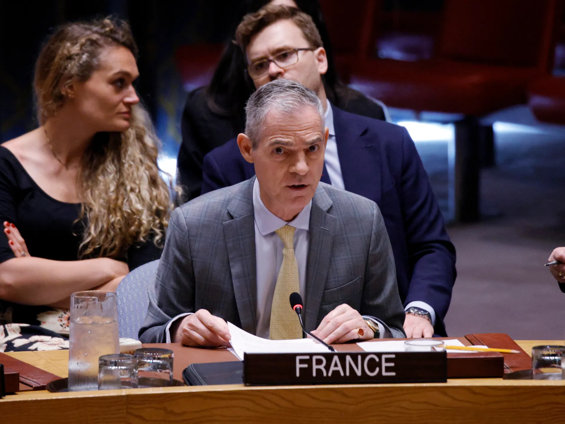 US diplomats walk out as France addresses UN Security Council