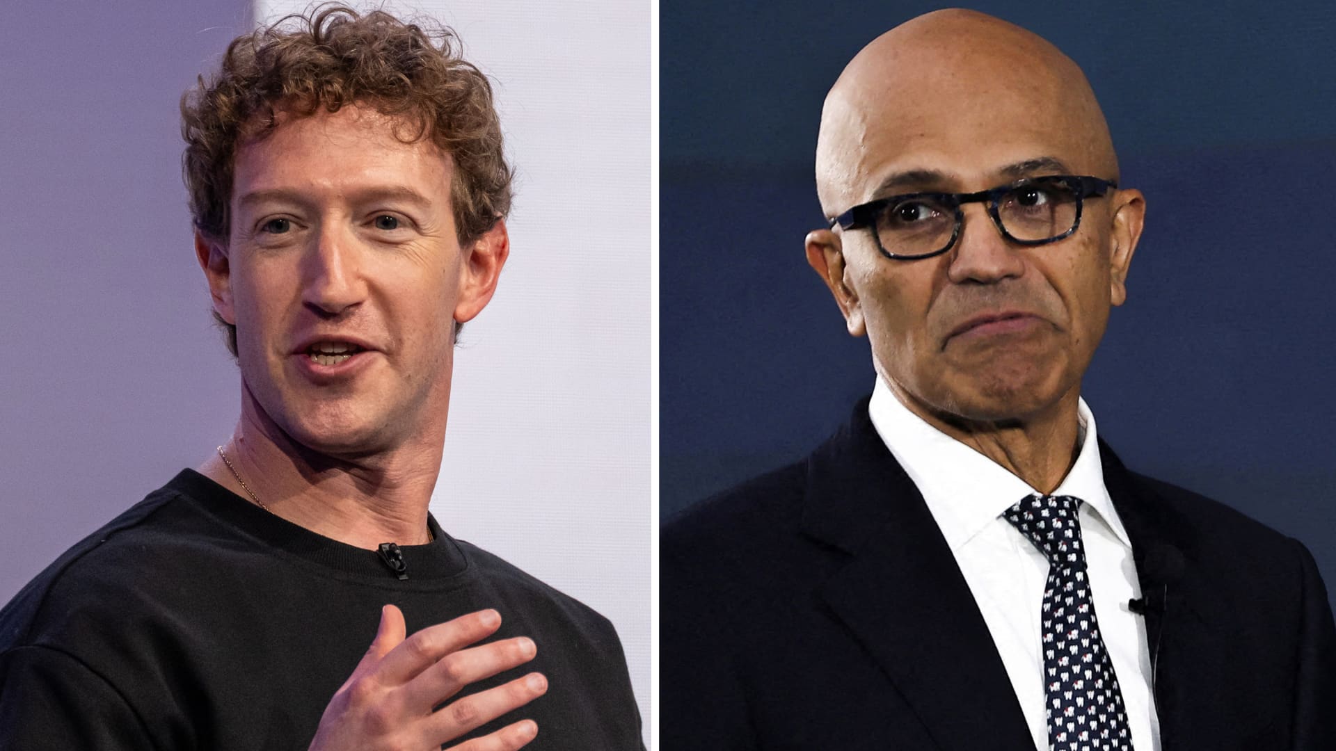 Meta sinks 8%, continuing record losing streak, while Microsoft jumps 15% as AI trade splits