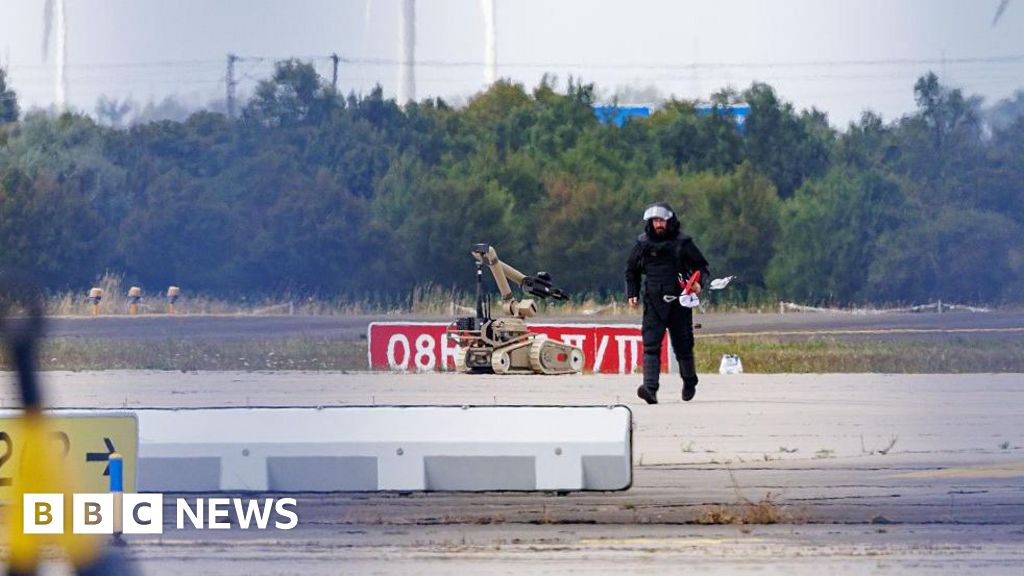 Drone carrying explosives found at German airport, police say
