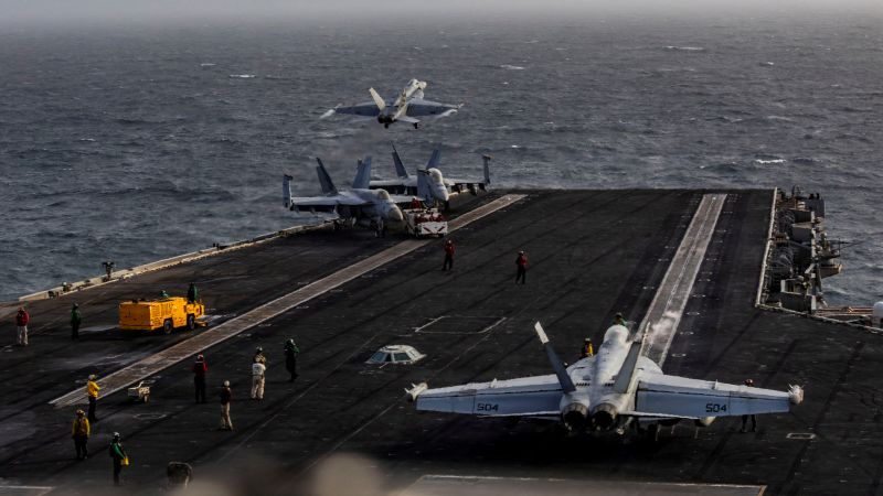 Live updates: US commander visits aircraft carrier in Middle East for second time amid concerns about morale