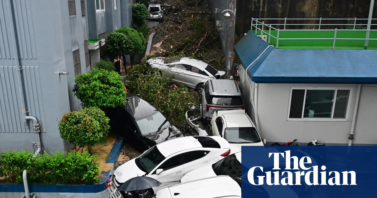 Torrential rains kill one in South Korea while Philippine capital battles major flooding