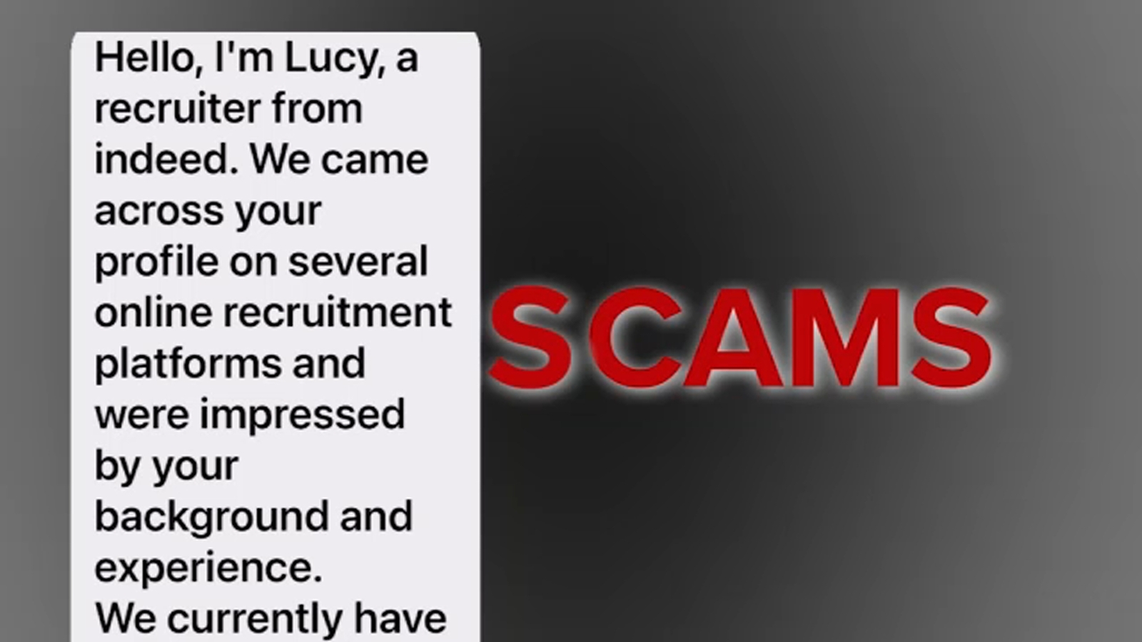 Texts claiming remote job opportunity are a scam
