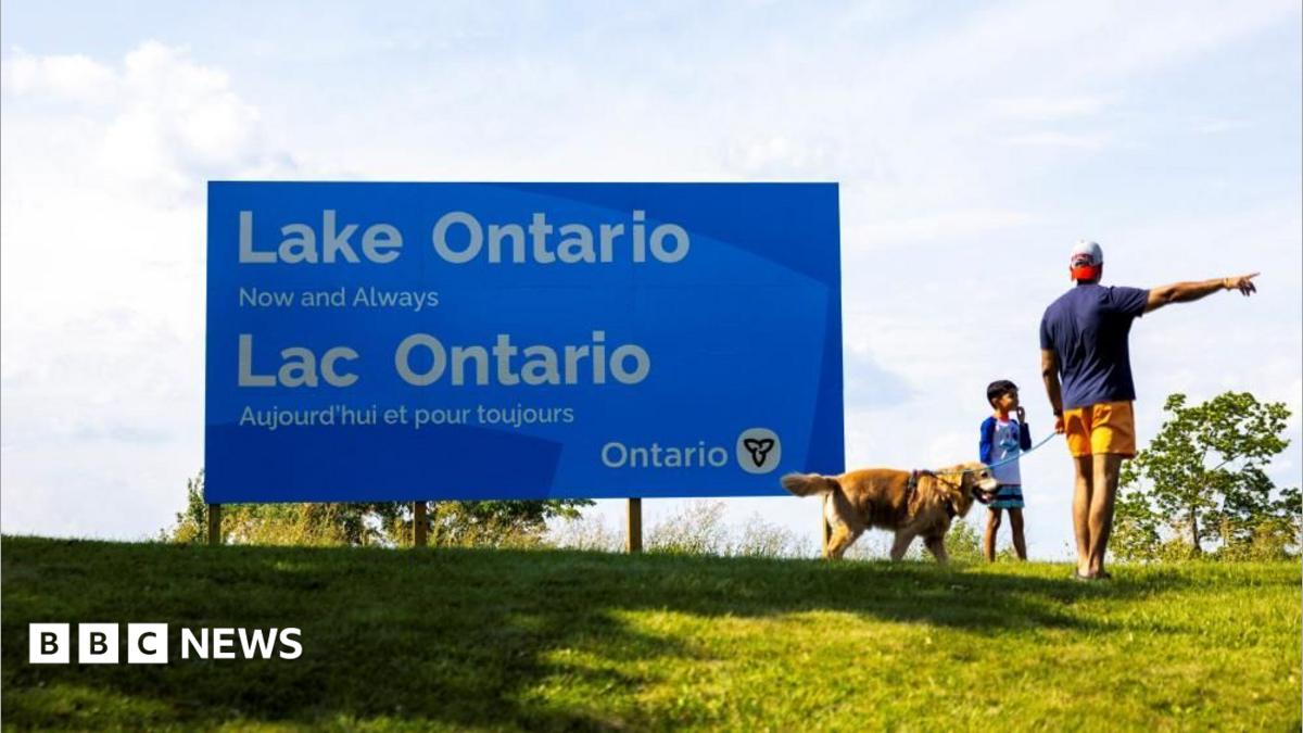 Large Lake Ontario sign installed in Canada in latest jab at US