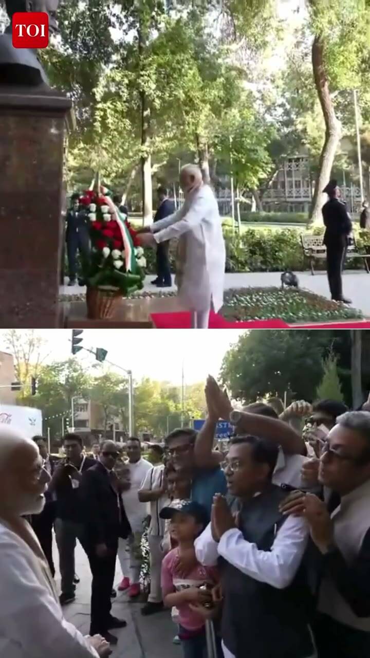 PM Modi Meets Indian Diaspora in Tashkent
