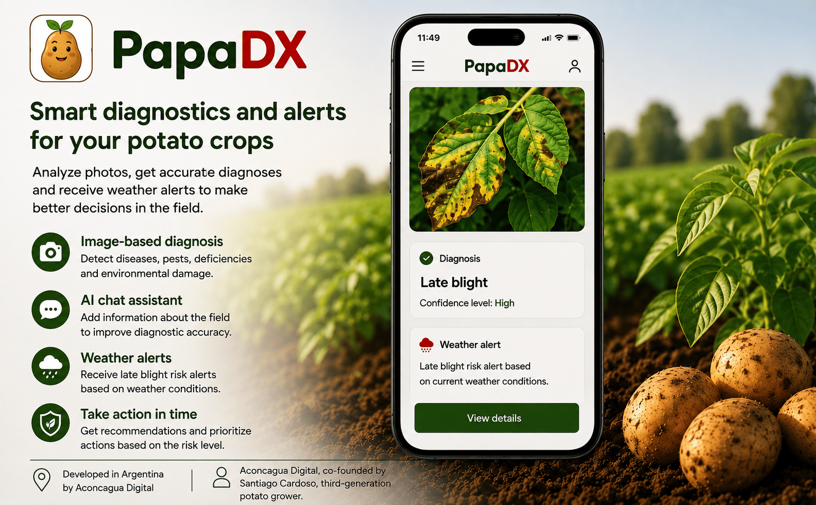 Argentina: PapaDX applies artificial intelligence to diagnose problems in potato crops