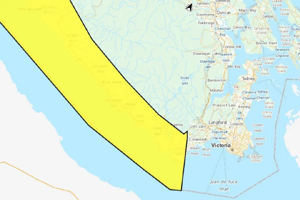 Environment Canada warns of incoming heavy rain for Sooke, Metchosin