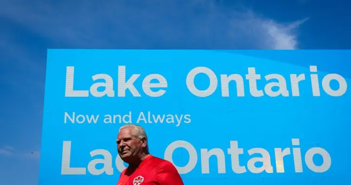 Doug Ford’s giant Lake Ontario sign cost $25K, premier’s office confirms