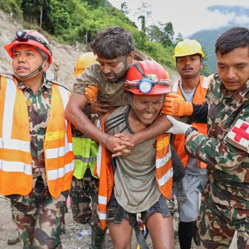 Two trapped workers found alive in hydropower tunnel 9 days after Nepal floods