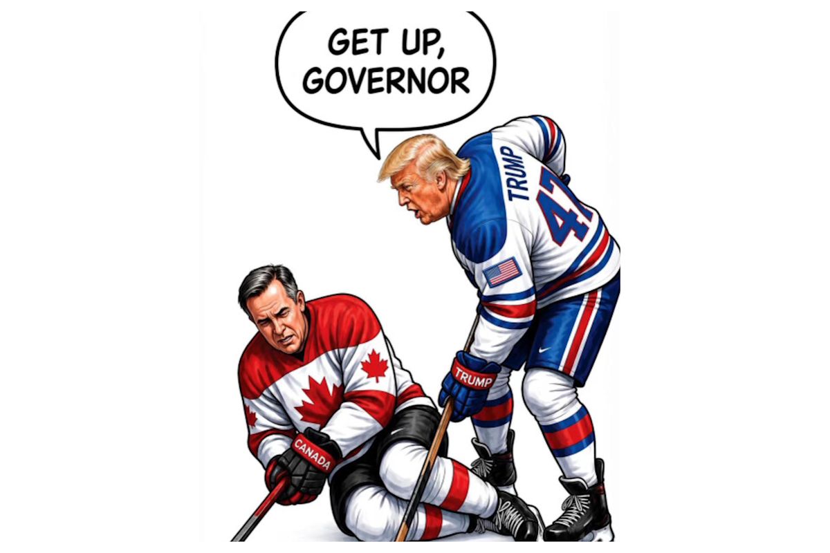 Social media condemns Trump's hockey cartoon as Canada's counter
