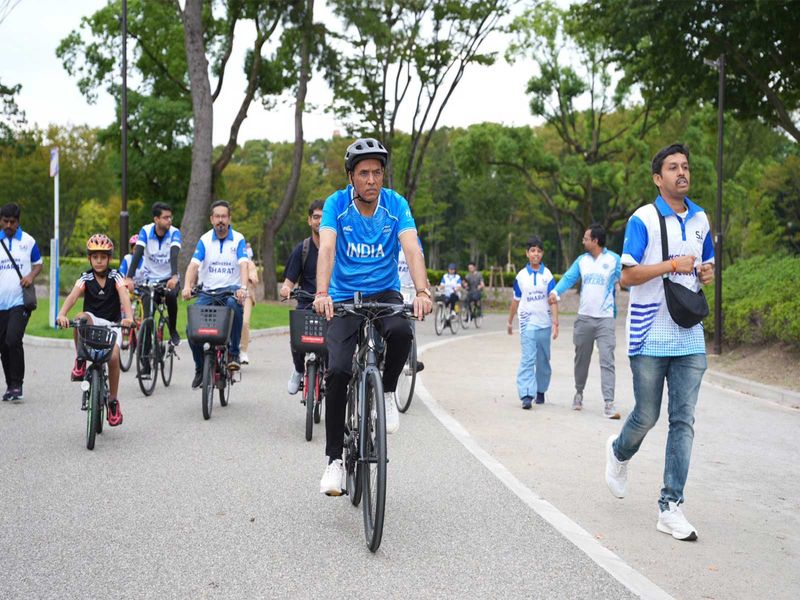 Union Sports Minister Mandaviya leads Indian diaspora at Sundays on Cycle in Nagoya to Cheer for Bharat
