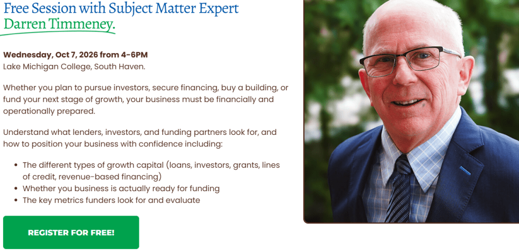 South Haven Regional Business Hub to host session on preparing businesses for growth capital