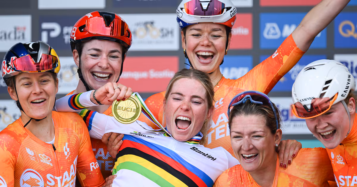 Demi Vollering wins UCI Road World Championships cycling event in Montreal