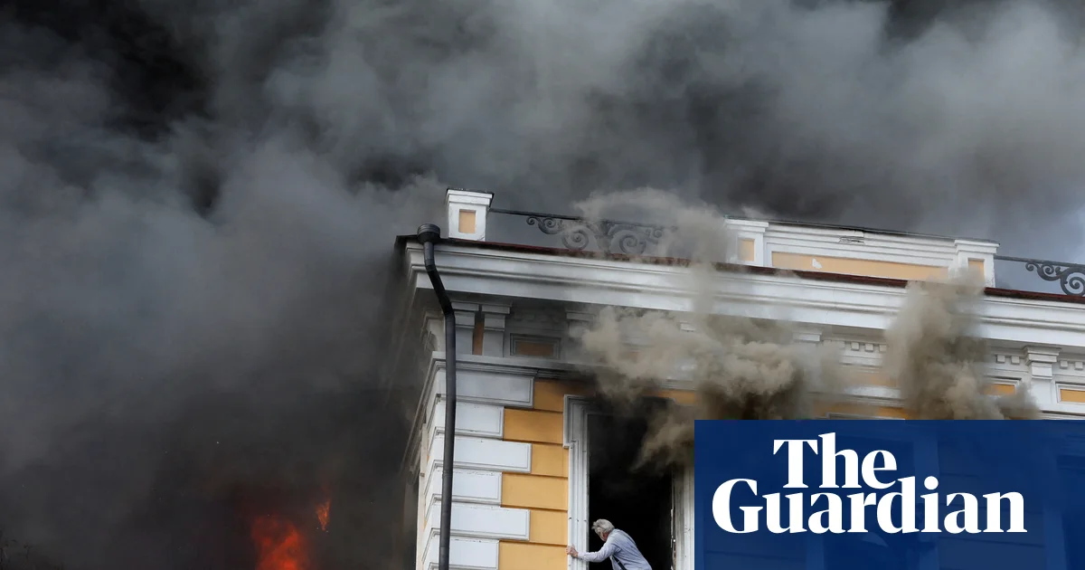 ‘This is terrorism’: daytime Russian strike hits science academy in Kyiv