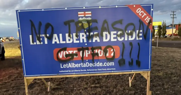 7 Alberta referendum signs vandalized in Fort McMurray